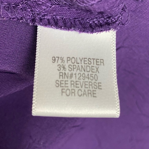 Croft & Barrow Textured Button Down‎ Blouse Women's Small Purple Stretch - Picture 9 of 10